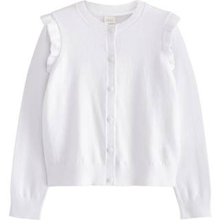 Next Cotton Rich Frill Shoulder School Cardigan (3-16år)