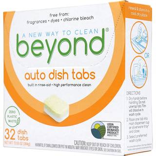 Ud over auto opvaskemaskine tabletter [32 tabletter] - duft og farvestof gratis - certificeret biobaseret. Kraftig. Plantebaserede ingredienser