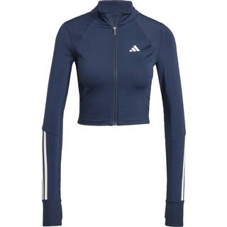 adidas Hyperglam Rib Full Zip Top, Blue - M
