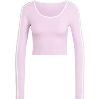 Adicolor 3-Stripes Long Sleeve Crop T-shirt - Light Orchid - M