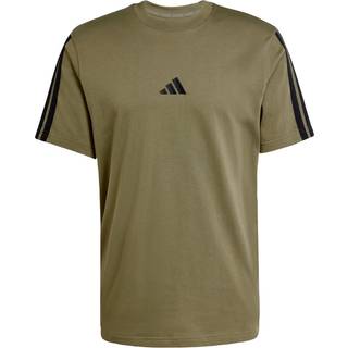 Essentials 3-Stripes Single Jersey T-shirt - Olive Strata / Black - M