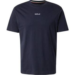 Replay Logo T Shirt Blue