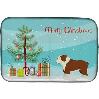 """" Caroline's Treasures CK3536DDM English Bulldog Christmas Tree Dish-Drying-Mats 14 X 21 Multicolor """"