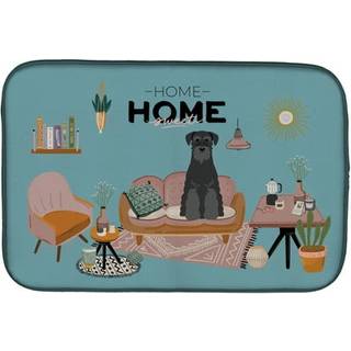 """" Caroline's Treasures CK7877DDM Black Standard Schnauzer Sweet Home Dish-Drying-Mats 14 X 21 Multicolor """"