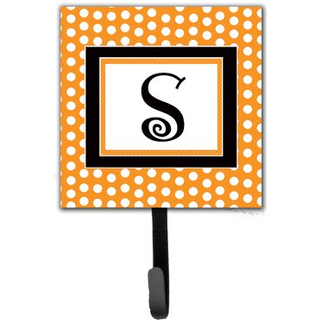 """" Caroline's Treasures CJ1033-SSH4 brev S oprindelige monogram-orange polka prikker snor indehaver eller nøgle krog lille multicolor """"