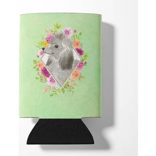 """" Caroline's Treasures CK4393cc Gray Standard Poodle Green Flowers kan eller flaske Hugger Kold-bjælke-Koozies 12 oz multicolor """"