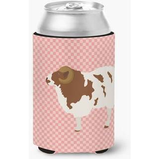 """" Caroline's Treasures Jacob Sheep Pink Check Decorative Can Hugger Multicolor """"