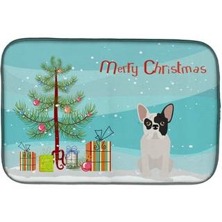 """" Caroline's Treasures Black and White French Bulldog Christmas Tree Dish-Drying-Mats 14 X 21 Multicolor """"