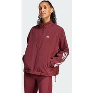 adidas Hyperglam Ribbed Woven Jacket, Burgundy - L