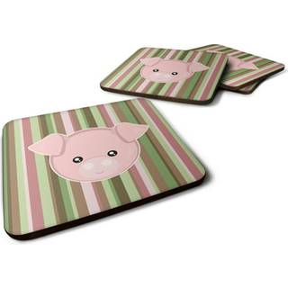 """" Caroline's Treasures Pig Face Foam Coaster Set på 4 3,5 multicolor """"