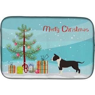 """" Caroline's Treasures American Staffordshire Terrier Christmas Tree Dish-Drying-Mats 14 X 21 Multicolor """"