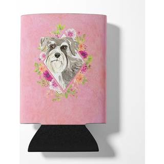 """" Caroline's Treasures CK4215cc Schnauzer #1 Pink Flowers Can eller flaske Hugger Kold-bjælke-Koozies 12 oz Multicolor """"