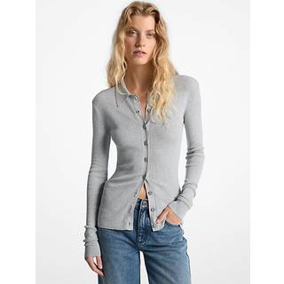 MK Ribbed Cardigan - Grey - Michael Kors