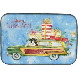 """" Caroline's Treasures CK2394DDM Merry Christmas Bernese Mountain Dog Dish-Drying-Mats 14x21 Multicolor """"