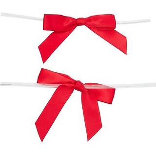 100-Pak Twist Sljfer til Hndvrk Forbundet satinbnd til gavepapirposer Festgaver Bagvrk Smkager Mini sljfer til hrpynt (2,5x3 i rd)