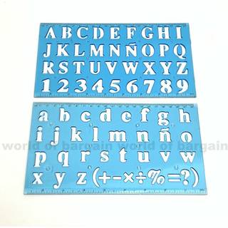 Bazic 20 mm Gennemsigtig bogstaver Stencil -lineal sæt 2 pr. Pakkefarver kan variere