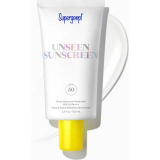 Supergoop! Usynlig solcreme SPF 50 Usynlig solbeskyttelse til ansigt - Bred Spectrum Face Sunscreen Makeup -Gripping Primer - Vægtløs duftfri ol