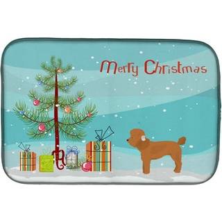"""" Caroline's Treasures CK3479DDM Toy Poodle Christmas Tree Dish-Drying-Mats 14 X 21 Multicolor """"