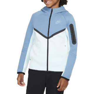 Nike Sportswear Tech Fleece-hættetrøje med lynlås til større børn - blå