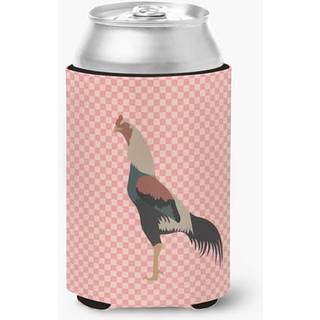 """" Caroline's Treasures Kulang Chicken Pink Check Decorative Can Hugger Multicolor """"