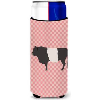 """"Carolines Treasures Belted Galloway Cow Pink Check Dekorative Can Hugger Slim Multicolor""""