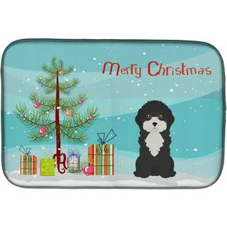 """" Caroline's Treasures CK3497DDM Sort og hvidt Cypern Poodle Christmas Tree Dish-Drying-Mats 14 X 21 Multicolor """"