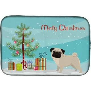 """" Caroline's Treasures CK3557DDM Pug Christmas Tree Dish-Drying-Mats 14 X 21 Multicolor """"