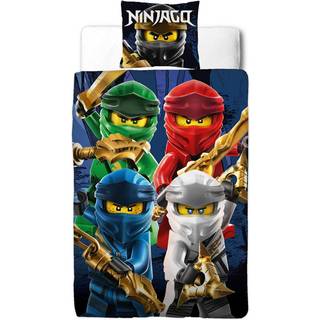 Ninjago sengetøj - 140x200 cm - LEGO Ninjago Ninjaer - 2 i 1 Sengesæt - 100% fint vævet bomuld