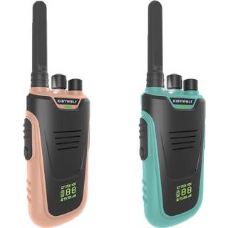 Kidywolf walkie talkie til børn Kidytalk - Cyan/Nude