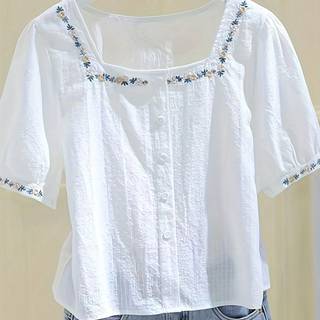 TEMU Embroidered Shirt For Women