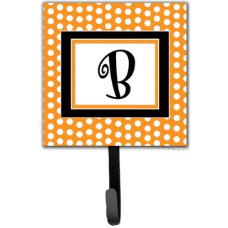 """" Caroline's Treasures CJ1033-BSH4 Letter B Initial Monogram-Orange Polka Dots Leash Holder eller Key Hook Small Multicolor """"