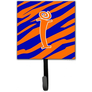 """" Caroline's Treasures CJ1036-ISH4-brev I Initial Tiger Stripe Blue and Orange Leash Holder eller Key Hook Small Multicolor """"