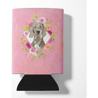 """" Caroline's Treasures CK4205CC Weimaraner Pink Flowers kan eller flaske Hugger Kold-bjælke-koozies 12 oz flerfarvet """"