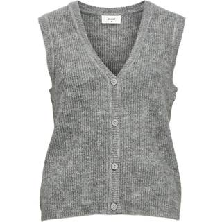Object - Objdiana Re V-Neck Knit Vest - 4638801 Medium Grey Melange