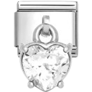 Nomination White Heart Crystal Charm