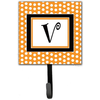 """" Caroline's Treasures CJ1033-VSH4-brev v indledende monogram-orange polka-prikker snorhaver eller nøgle krog lille flerfarvet """"