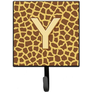 """" Caroline's Treasures CJ1025-YSH4 BREV Y Den første monogram-giraffe snorhaver eller nøglekrog lille multicolor """"