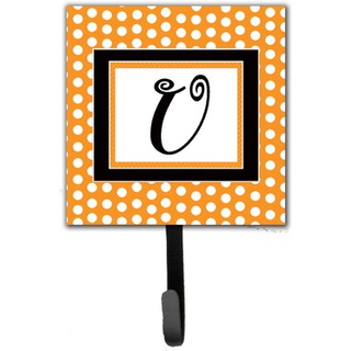 """" Caroline's Treasures CJ1033-SUSH4 BREV U Indledende monogram-orange polka-prikker snorholder eller nøgle krog lille multicolor """"
