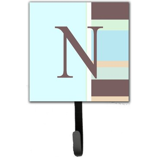 """" Caroline's Treasures CJ1003-NSH4 bogstav n indledende monogramblå striber snorholder eller nøglekrog lille multicolor """"