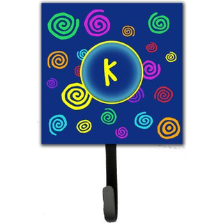 """" Caroline's Treasures CJ1011-KSH4 BREV K INDIAL MONOGRAM-BLUE SVIRLS LEAMS HOLDER ELLER KEY HOLK Lille multicolor """"