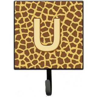 """" Caroline's Treasures CJ1025-SUSH4 BREV U Indledende monogram-Giraffe LEASH HOLDER ELLER KEY HOLK Lille Multicolor """"