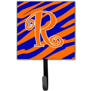 """" Caroline's Treasures CJ1036-RSH4 Letter R Initial Tiger Stripe Blue and Orange Leash Holder eller Key Hook Small Multicolor """"