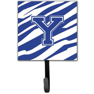 """" Caroline's Treasures CJ1034-YSH4 BREV Y Den indledende tigerstripe blå og hvid snor indehaver eller nøglekrog lille flerfarvet """"