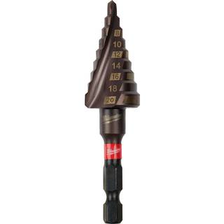 Trinbor TiAlN med 1/4" 6kt skaft, 4-20mm, 9 trin