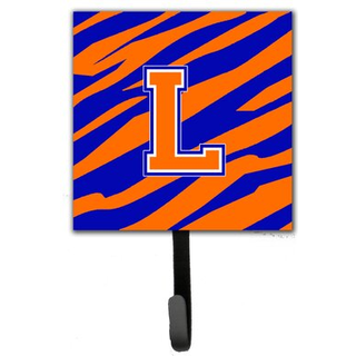 """" Caroline's Treasures CJ1023-LSH4 Letter L Initial Monogram-Tiger Stripe-Blue Orange Leash Holder eller Key Hook Small Multicolor """"