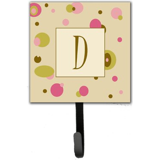 """" Caroline's Treasures CJ1004-DSH4 Letter D Initial Monogram-Tan Dots Leash Holder eller Key Hook Small Multicolor """"