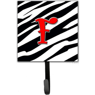 """" Caroline's Treasures CJ1024-FSH4 BREV F Den indledende monogram-zebra rød snor indehaver eller nøglekrog lille multicolor """"