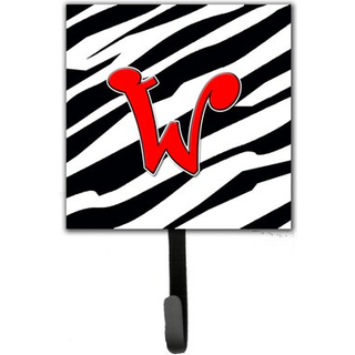 """" Caroline's Treasures CJ1024-WSH4-brev W Initial Monogram-Zebra Red Leash Holder eller Key Hook Small Multicolor """"