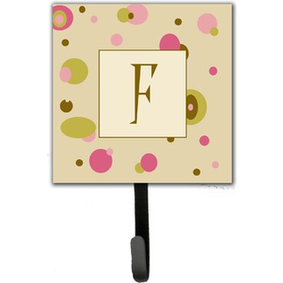 """" Caroline's Treasures CJ1004-FSH4 Brev F indledende monogram-tan prikker snorhaver eller nøglekrog lille flerfarvet """"