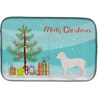 """" Caroline's Treasures CK3808DDM White Bullboxer Christmas Tree Dish-Drying-Mats 14 X 21 Multicolor """"
